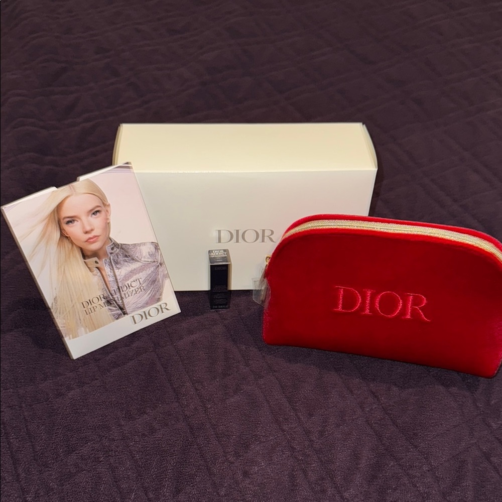 Dior Red Cosmetic Pouch Set